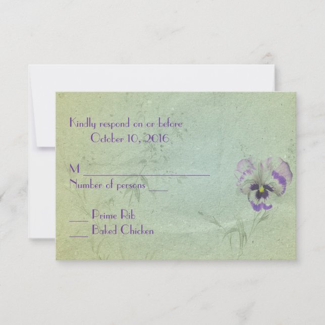 Pansy Wedding RSVP (Frente)