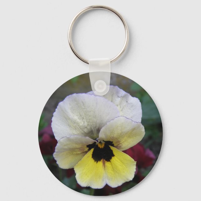 Pansy White e Yellow Chaveiro (Frente)