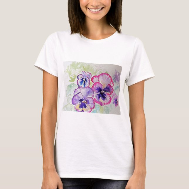 Pântano violeta púrpura Pintor aquarela T Camisa (Frente)