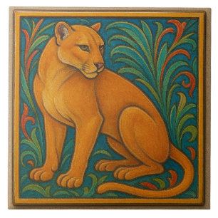 Pantera Flórida - Azulejo cerâmico