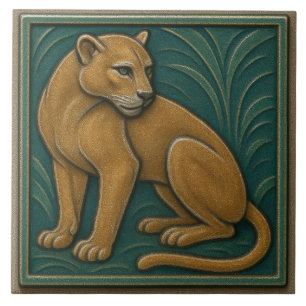 Pantera Flórida - Azulejo cerâmico