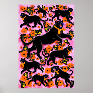 Pantera Negra Impressão de Arte Pop Maximalista Fl