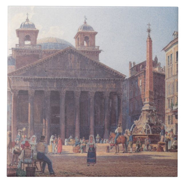 Pantheon e Piazza della Rotonda em Roma, Itália (Frente)