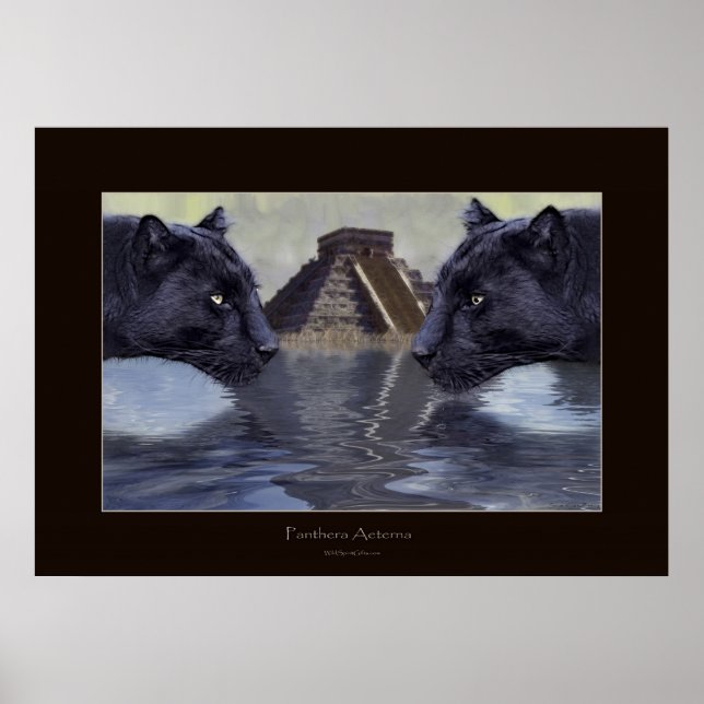 PANTHER PRETO & CHICHEN ITZA Art Poster (Frente)