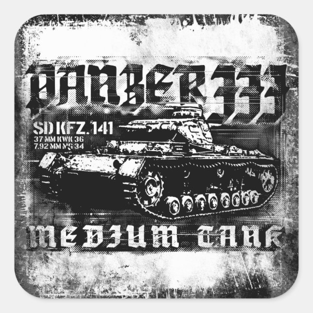 Panzer III Adesivos quadrados (Frente)