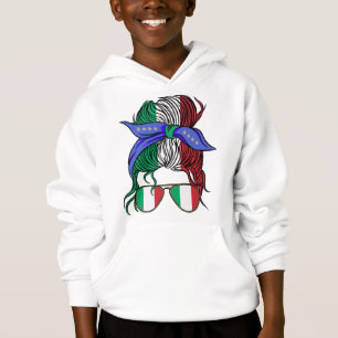 Pão bagunçado com bandeira italiana