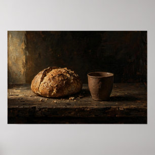 Pão da Vida — Poster de Natureza-Morta Chiaroscuro