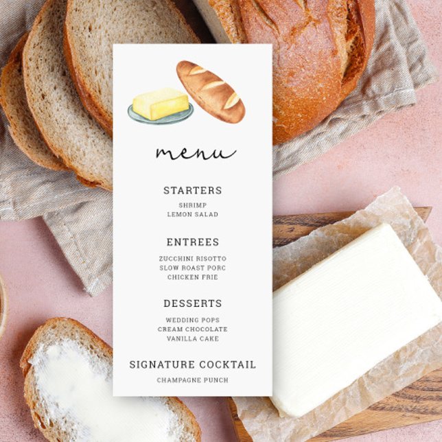 Pão de água e manteiga - Menu Casamento (Criador carregado)