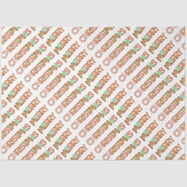 Pão de Gengibre Papel Tecido Feliz de Natal (Frente )