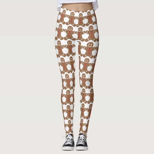 Pão-De-Pão-De-Pão-Pão-Branco Leggings Brancas (Frente)