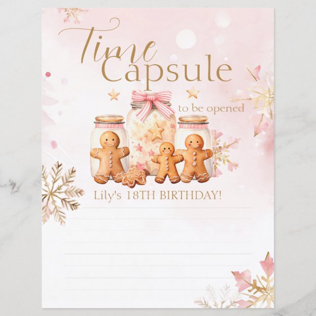 Pão de Pão Rosa Natal Hora de Aniversário Cápsula (Frente)