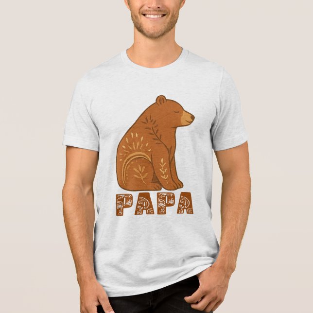 Papa Bear Classic Boho T-Shirt (Frente)