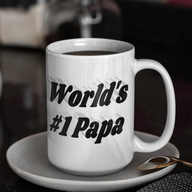 Papá preto e meio texto caneca gigante de café (Criador carregado)