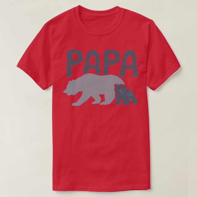 Papa Urso Camisa Papa De Um Presente 1 (Frente do Design)