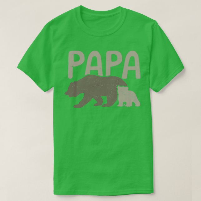 Papa Urso Camisa Papá De Um Presente 2 (Frente do Design)