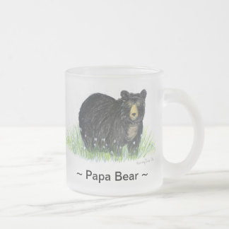 ~Papa Urso ~ Urso Negro Lg. caneca de vidro