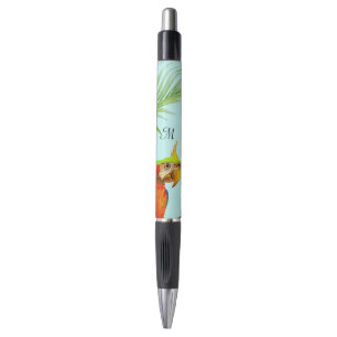 Papagaio Arara Multicolorido Tropical & Caneta Mon