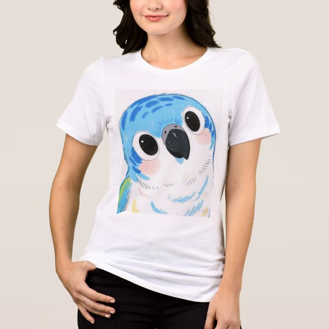 Papagaio Azul Adorável - Camisa (Frente)