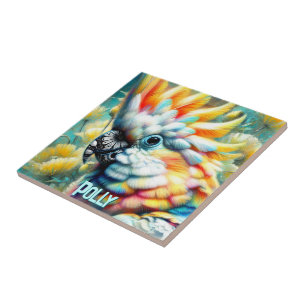 Papagaio Cacatua Amarelo Papoulas Personalizado