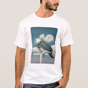 Papagaio-Cinza africano numa camiseta