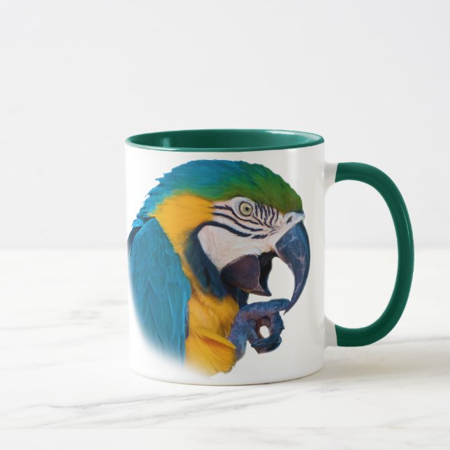 Papagaio do Macaw, caneca customizável (Direita)