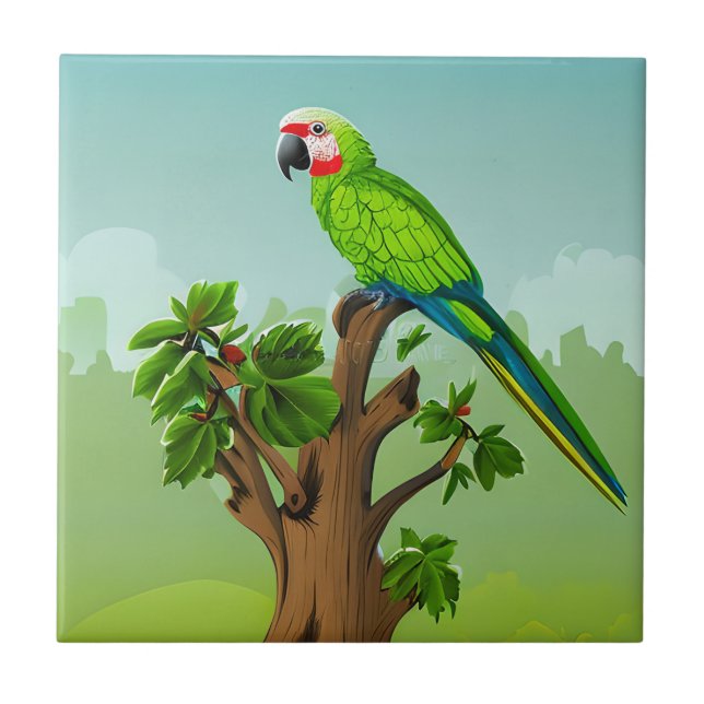 Papagaio Gerado pela IA em Filiação em Árvore (Frente)