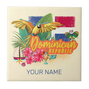 Papagaio Retro da Ilha de Caribes da República Dom