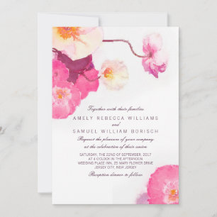 Papagaios cor-de-rosa Convite para Casamento de Aq