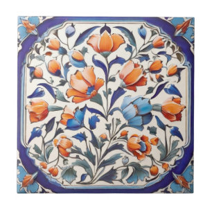 Papagaios de Laranja Floral Turco Azul Flores Flor