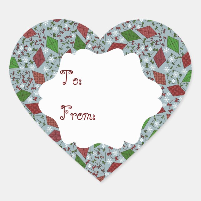 Papagaios de Natal, adesivo de presente (Frente)