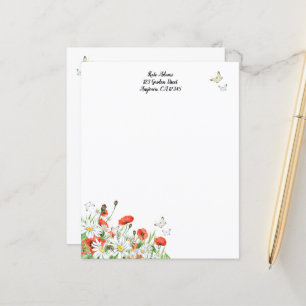 Papagaios, flores silvestres e artigos de papelari