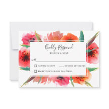Papagaios Pintados Vermelhos Casamento Floral RSVP