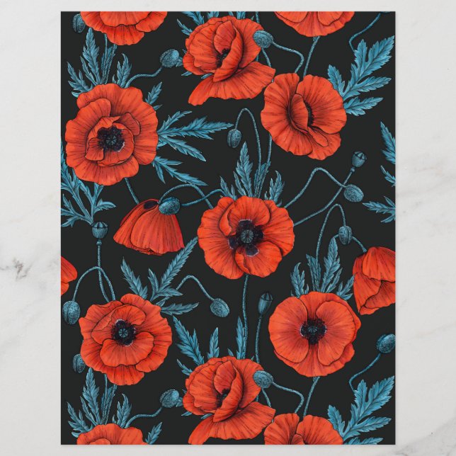 Papagaios, vermelhos e azuis em preto (Frente)