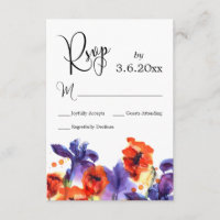 Papagaios vermelhos, RSVP de Casamento de Aquarela