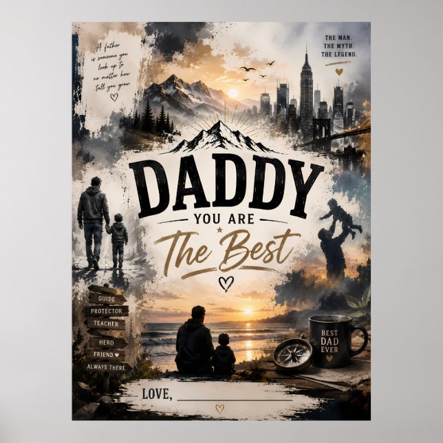 Papai Customizado Você É O Melhor Poster (Frente)
