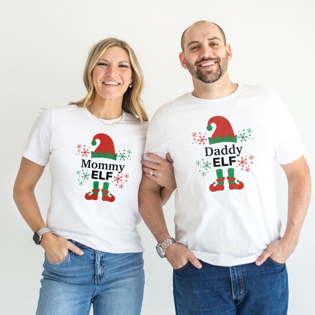 Papai Elfo Homem Camisa de Natal Branco (Criador carregado)