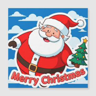 Papai Noel Alegre Segurando uma Pequena Árvore de