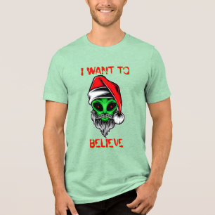Papai Noel Alien Divertido Natal Quero Acreditar