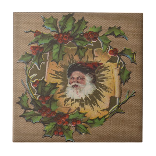 Papai Noel Antigo Natal Azevinho Natal (Frente)
