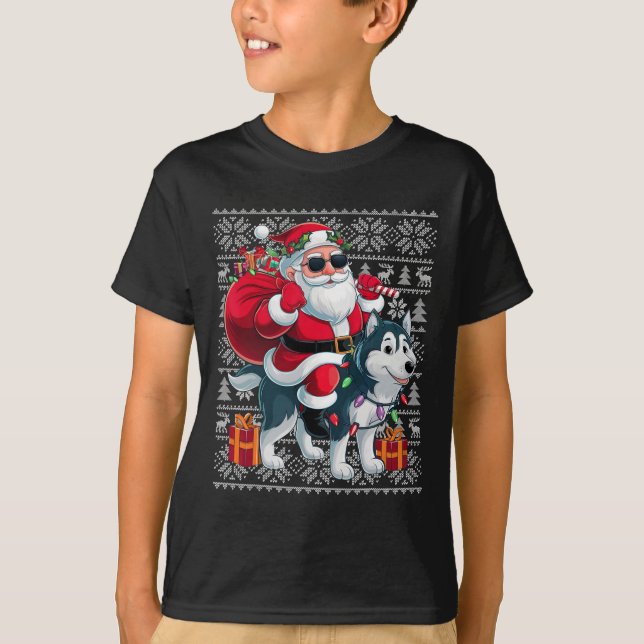 Papai Noel ao Estilo Suéter de Natal Feio Montado  (Frente)