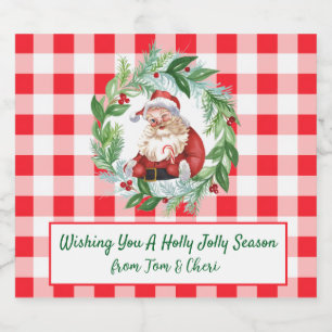 Papai Noel Aquarela Xadrez Vermelho Natal LG