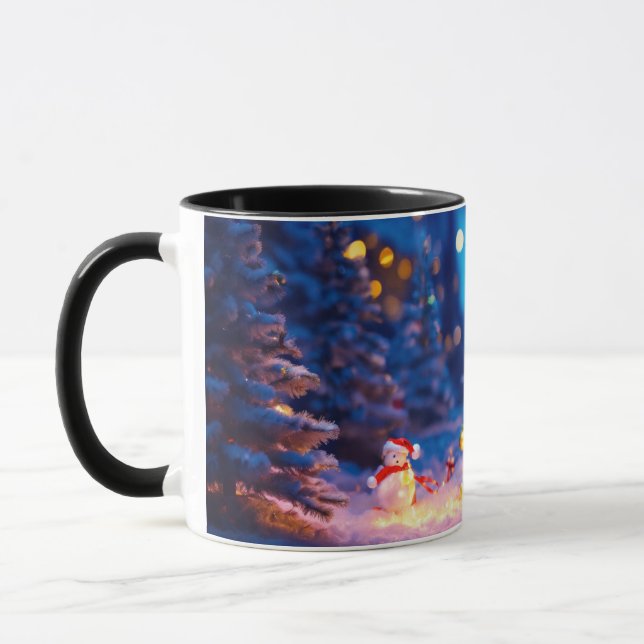 Papai Noel, árvore de Natal, caneca design (Esquerda)
