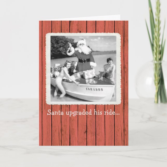 Papai Noel Atualizou o Cartão de Natal de Férias (Frente)