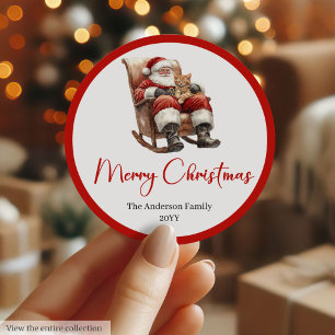 Papai Noel Boho Conjunto de Adesivos e Etiquetas d