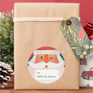 Papai Noel Bonitinho Ho Ho Ho Etiqueta de Presen