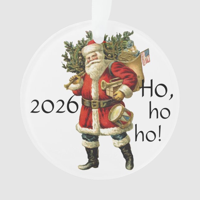 Papai Noel c/Saco de Brinquedos Enfeite de Natal 2 (Frente)