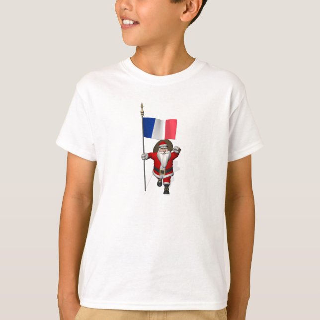 Papai Noel Com Alferes Da Camisa T Da França (Frente)