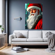 Papai Noel com barba branca | AI Art Poster