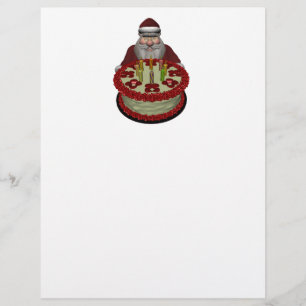 Papai Noel com Bolo de Aniversário