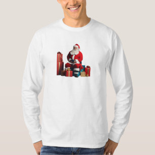 Papai Noel com camiseta básica de manga longa